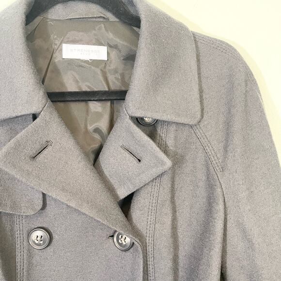 Strenesse Wool Women's Dark Blue/Gray Peacoat Jacket Size 6 - Picture 6 of 9